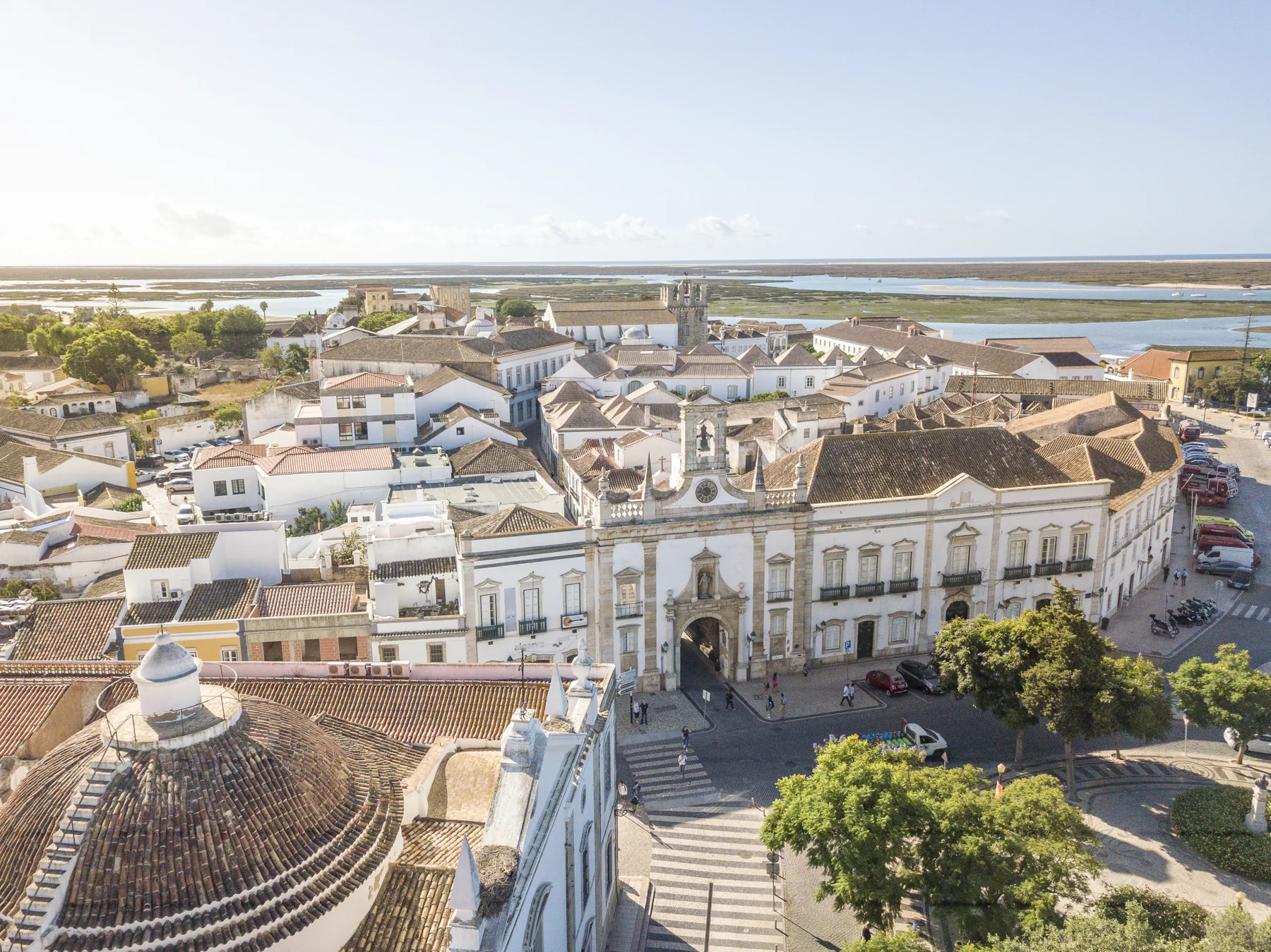 faro stadtzentrum von ria formosa, algarve, portugal